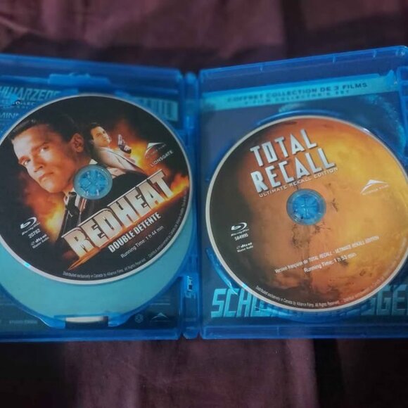 FRANÇAIS / ENGLISH Schwarzenegger 3-film collection bluray t2 red heat total rec - Picture 3 of 5